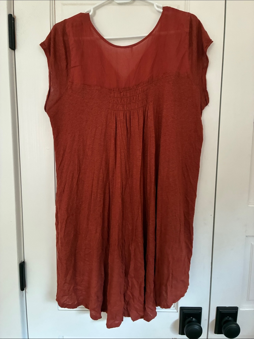 Free People Rust Button-Front High-Low Tunic - Picture 4 of 4